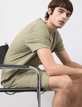 Cotton Rich Textured Loungewear Top Light Olive male - Autograph - FashionsVida