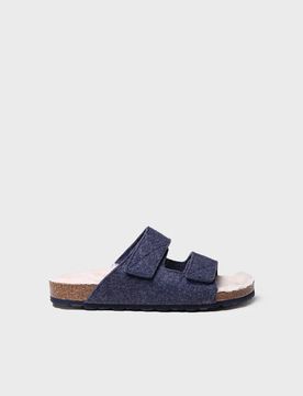 Slipper abierta para mujer en fieltro y borrego | LIZY