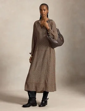 Vestido midi anudado estampado - Polo Ralph Lauren - FashionsVida