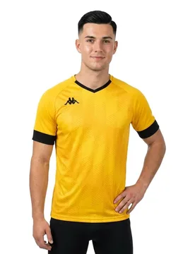 T-shirt à Manches Courtes Fosco Yellow Chrome / Black XL - Kappa - FashionsVida