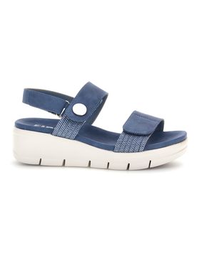 Sandali Azzurro denim con zeppa 4 37