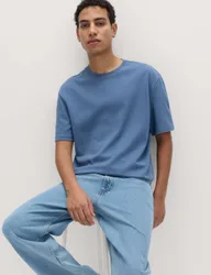 Relaxed Fit Cotton Rich Ultimate Performance Striped T-Shirt Blue Mix male