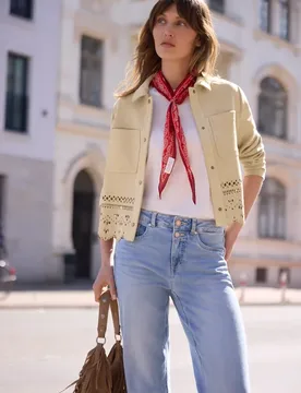 Street One Jacke aus Velours mit Cut-Out Details female Beige - Street One Studio - FashionsVida