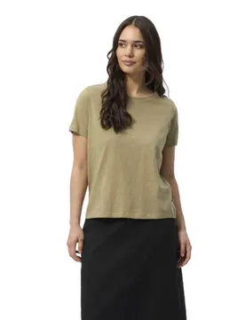 Celina Short Sleeve T-shirt Khaki L Women - Redgreen - FashionsVida
