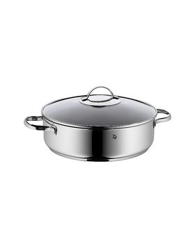 Cacerola para servir con tapa de cristal 28 cm plata
