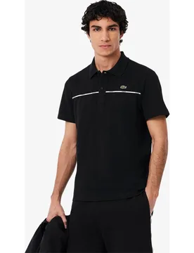 Polo de hombre de corte regular con ribete de logotipo de manga corta - Lacoste - FashionsVida