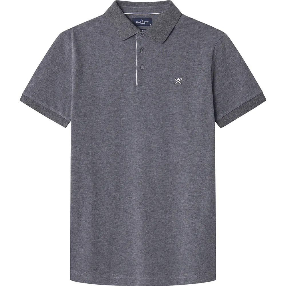 Polo A Maniche Corte Brushed Granite Grey XL - Hackett - FashionsVida