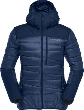 Norrona - Doudoune en duvet d'oie - Falketind Down750 Zip Hood W Indigo Night en Tissu Technique - Taille L - Navy - Norröna - FashionsVida