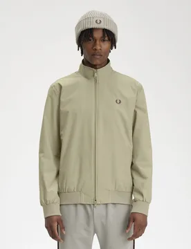 Giubbino sailor kaki in twill con corona d'alloro color oro ricamata sul petto - Fred perry - FashionsVida