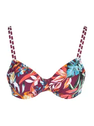 Bikinioberteil da donna con ferretto rosso scuro 38B