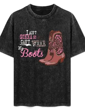 I ain't gonna go if I can't wear my boots. T-Shirt Abstract Pattern Print Top - Aliexpress - FashionsVida