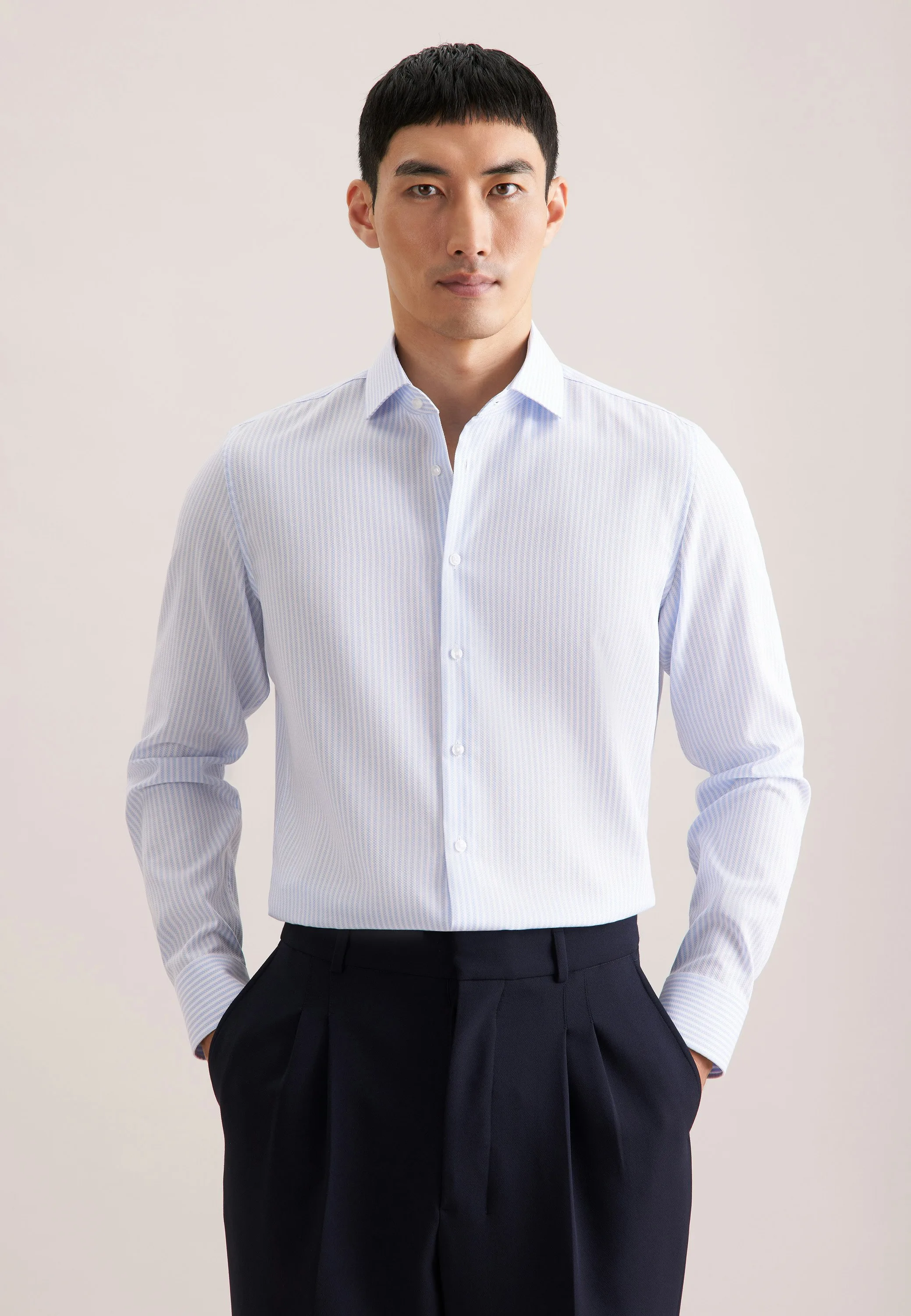 X-Slim Business Hemd Gestreift Blau 43 - Seidensticker.com - FashionsVida