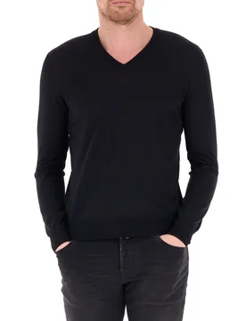 GRAN SASSO Maglia scollo V NERO 56 - Gran Sasso - FashionsVida