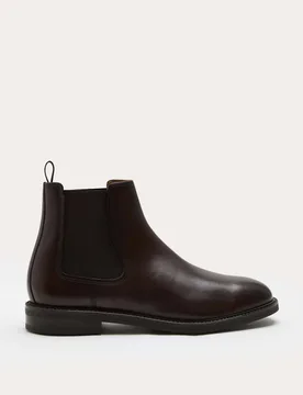Leather Chelsea Boots Dark Brown male - M&S - FashionsVida