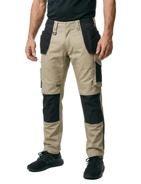 Pantalon De Travail Unique 14031 Hanging Pockets Big Light Khaki / Black 64 - MASCOT - FashionsVida