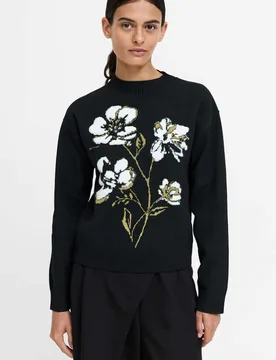 Floral Jacquard Funnel Neck Jumper Black Mix female - French connection - FashionsVida