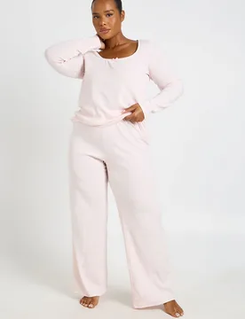Womens Maternity Pointelle Long Sleeve And Trouser Pyjama Set - Pink - Size 16 Uk - Boohoo - FashionsVida