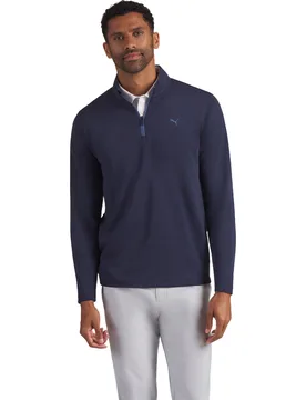 Layer Lightweight Grid Fleece 1/4 Zip, navy s - Puma - FashionsVida