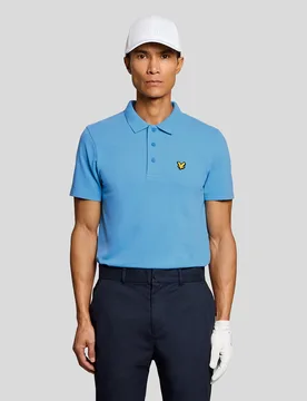 Men's Golf Technical Polo Shirt in Blue - Lyle & Scott - FashionsVida
