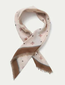 Neutral Print Scarf Beige female - M&S - FashionsVida