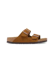 Herren Pantoletten Arizona Suede Regular/Wide marrón claro 42