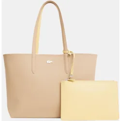 Bolso shopper reversible en marrón con logotipo metálico