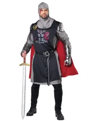 Mittelalterlicher Ritter Krieger Kostüm schwarz-silber