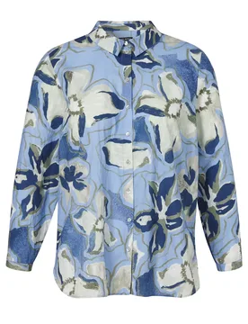 Bluse Hemdkragen 1/1 Arm Druck female - 50 - FashionsVida