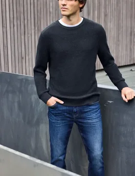 Street One Two Tone Pullover male Blau - Street One MEN - FashionsVida