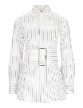 Camicia A Righe Con Cintura