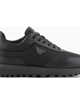 Zapatillas de hombre en nylon reciclado con logo - Emporio Armani - FashionsVida