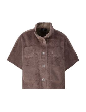 Cape - Poncho in Felloptik braun 34 damen
