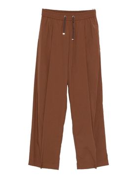 Pantaloni casual marroni con coulisse in vita