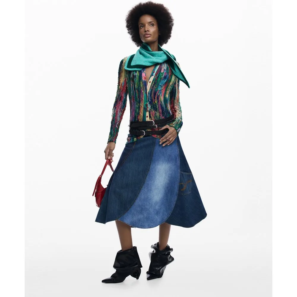 Desigual - Falda denim patch - Desigual - FashionsVida