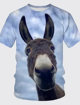 New Funny Retro Donkey 3d Printing Men's Women's Children's T-shirt Cute Animal Breathable Light Summer Sports Top - Aliexpress - FashionsVida