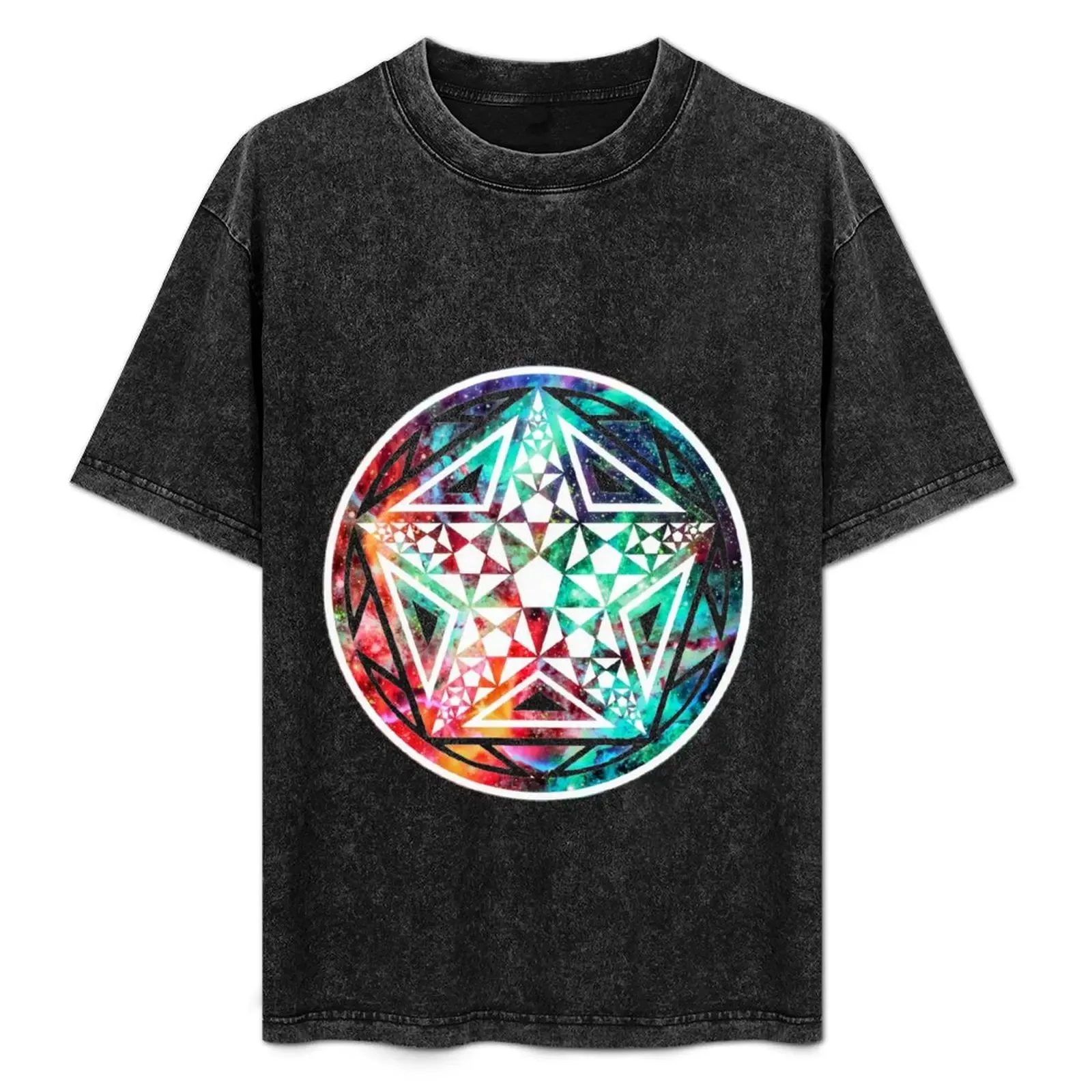 Rainbow Pentagram T-Shirt Retro Style Print Casual Top - Aliexpress - FashionsVida