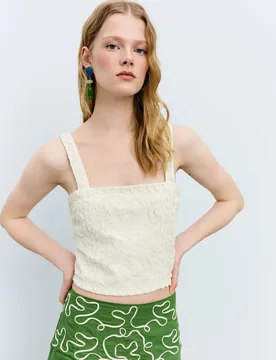Top de mujer de tirantes con bordado - Tintoretto - FashionsVida