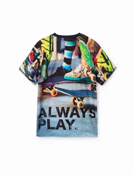 T-shirt photographique skate BLACK 7/8 male - Desigual - FashionsVida