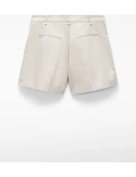 Bermudas de mujer de tiro alto con pliegues - Adolfo Dominguez - FashionsVida
