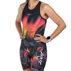 Triathlon Senza Maniche Sprint Tri Hyperglide Backzip Tropical Magic 2XL