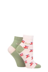 Women's 2 Pair Bamboo Anklet Socks Meadow 4-8 - Assorted - Size: Small