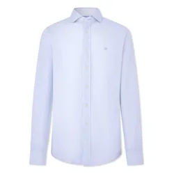 Camicia A Maniche Lunghe Micro Print White / Sky XL
