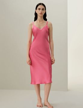 Chemise De Nuit En Soie Hope Bretelles Réglables L