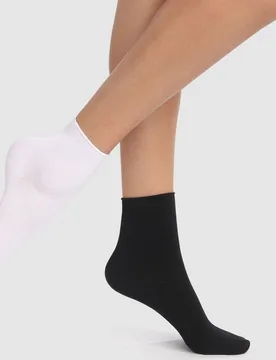 Pack de 2 calcetines tobilleros de mujer suaves efecto seda - Dim - FashionsVida