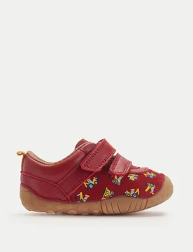 Baby Leather Digger Riptape Pram Shoes (3 Small - 5 Small) Red Mix male - Start-Rite - FashionsVida