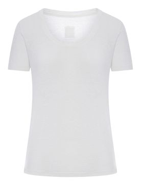 T-shirt a maniche corte con scollo ampio