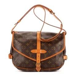 Pre-Owned Womens Saumur Pm Crossbody - Brown - One Size