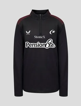 Saracens Junior 2026/27 Matchday Quarter Zip Top - Black BLACK JXS Unisex - Castore - FashionsVida