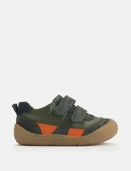 Kids' Leather Riptape Trainers (3-7 Small) Green Mix male