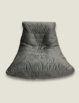 Grey Velvet Beanbag Chair Grey - Kaikoo - FashionsVida